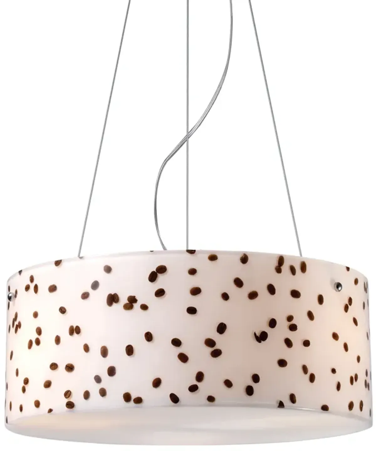 Modern Organics 3-Light Chandelier in Polished Chrome with Coffee Bean Shade