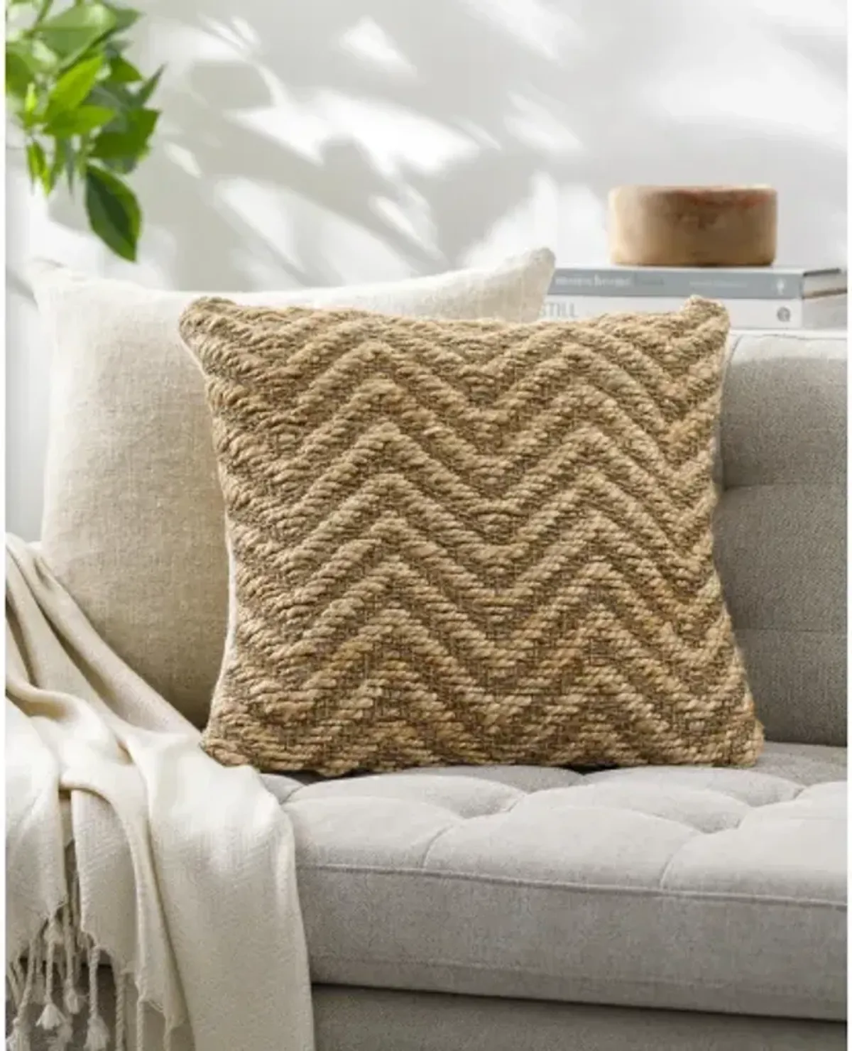 Srinagar SRN-001 22"L x 22"W Accent Pillow  - Poly Insert