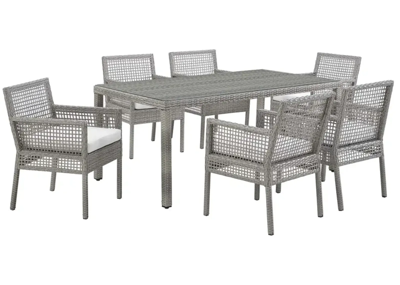 Aura 7 Piece Outdoor Patio Wicker Rattan Set