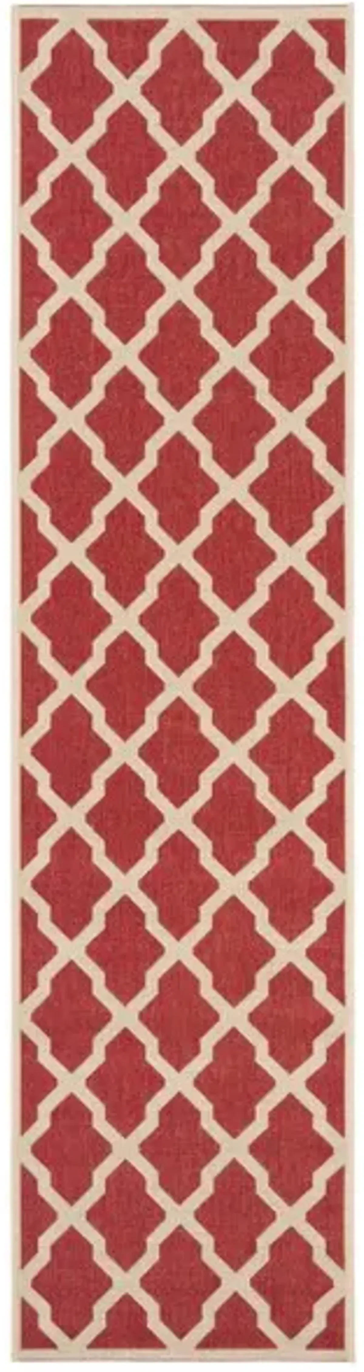 LINDEN 122 Collection LND122Q-28 Red / Creme 2'-2" X 8'