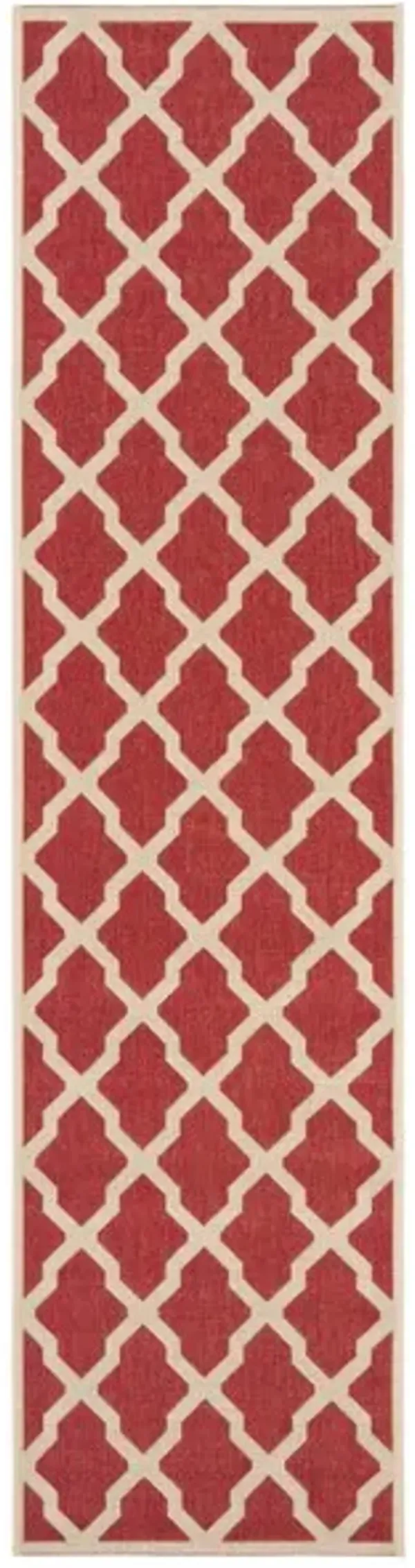 LINDEN 122 Collection LND122Q-28 Red / Creme 2'-2" X 8'