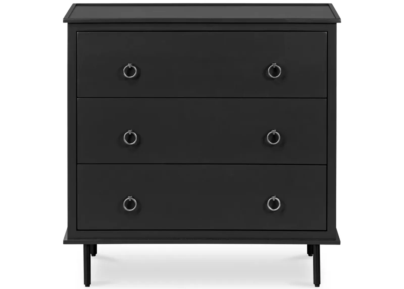 Reagan 3 Drawer Nightstand Black