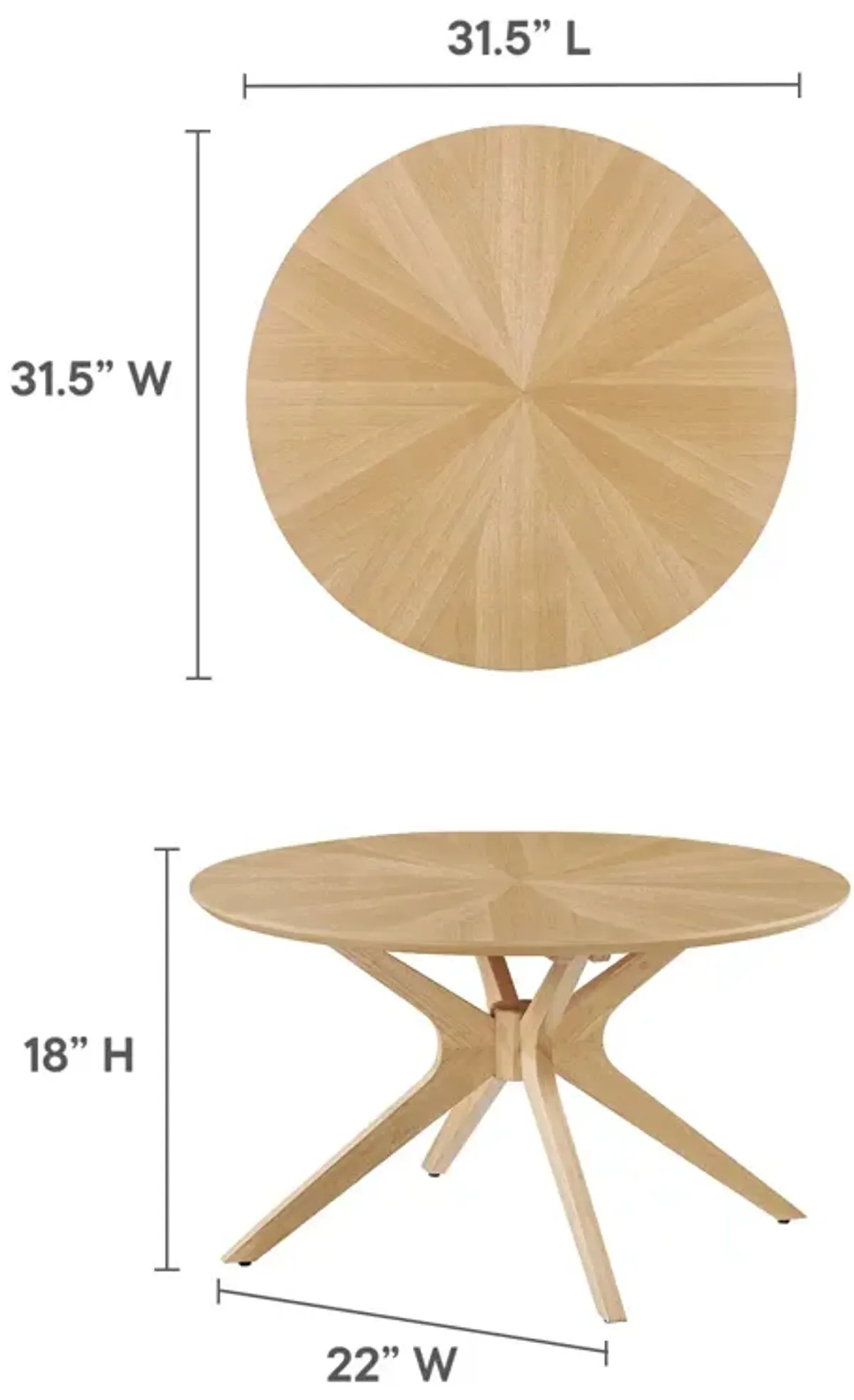 Crossroads Round Wood Coffee Table