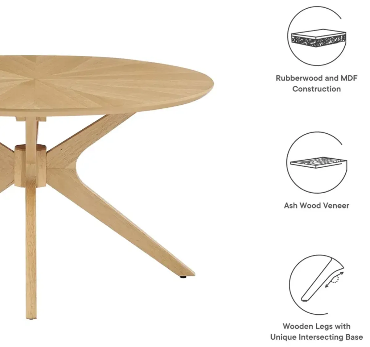 Crossroads Round Wood Coffee Table