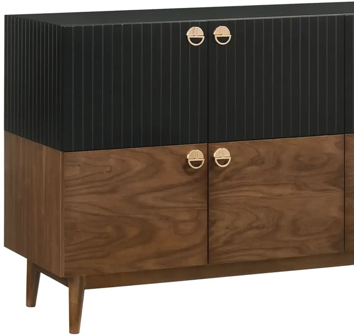 Amigo Black Veneer and Walnut Wood Buffet