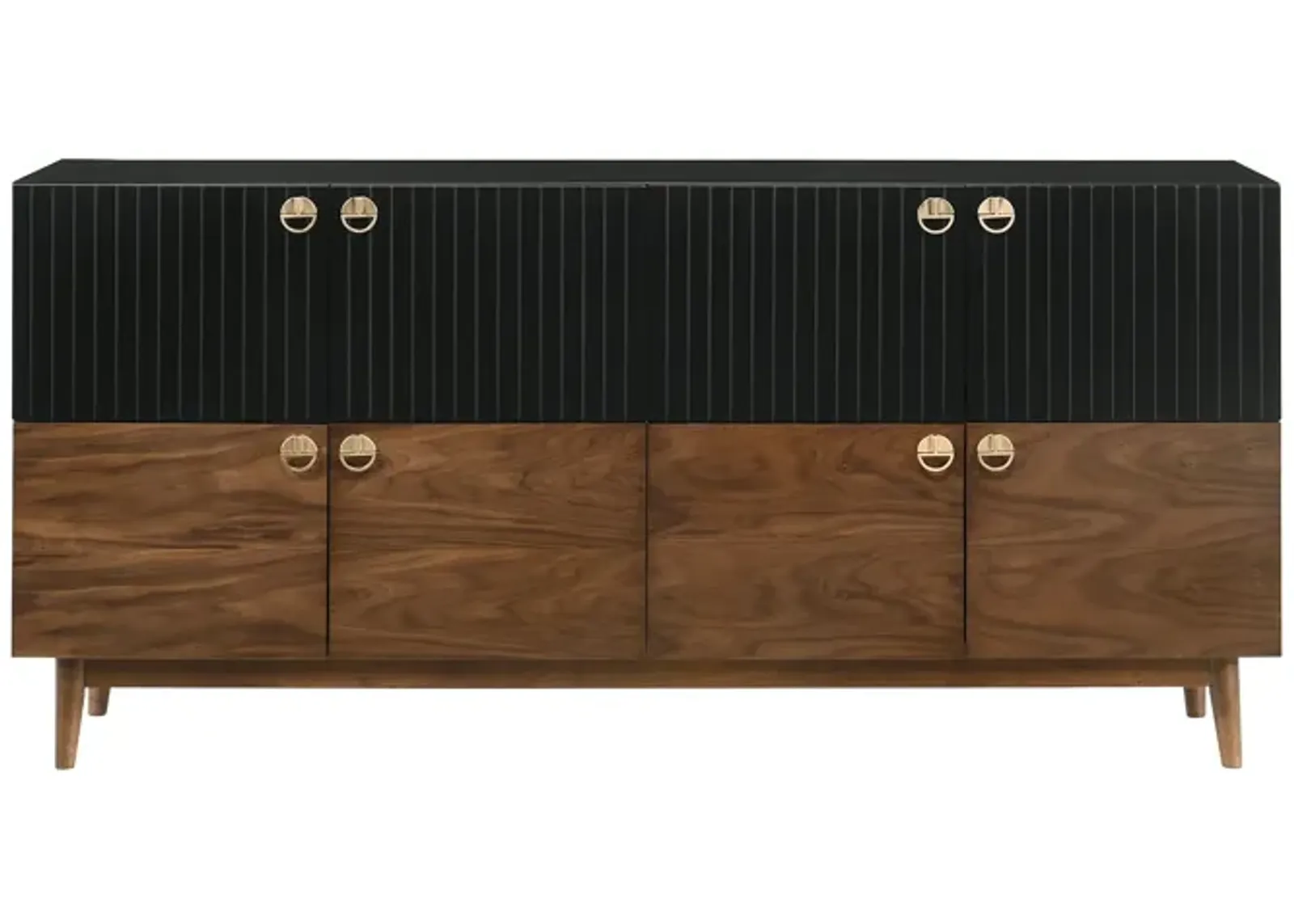 Amigo Black Veneer and Walnut Wood Buffet