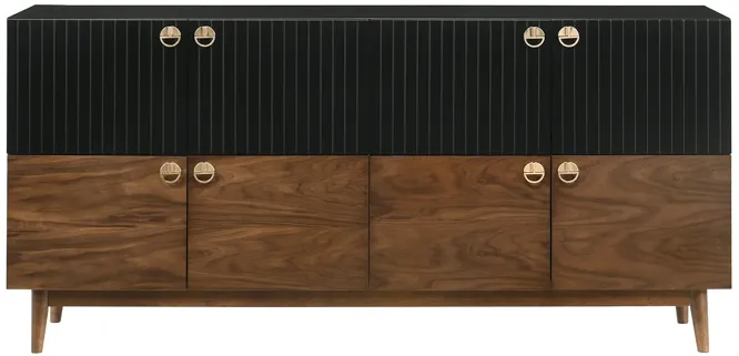 Amigo Black Veneer and Walnut Wood Buffet