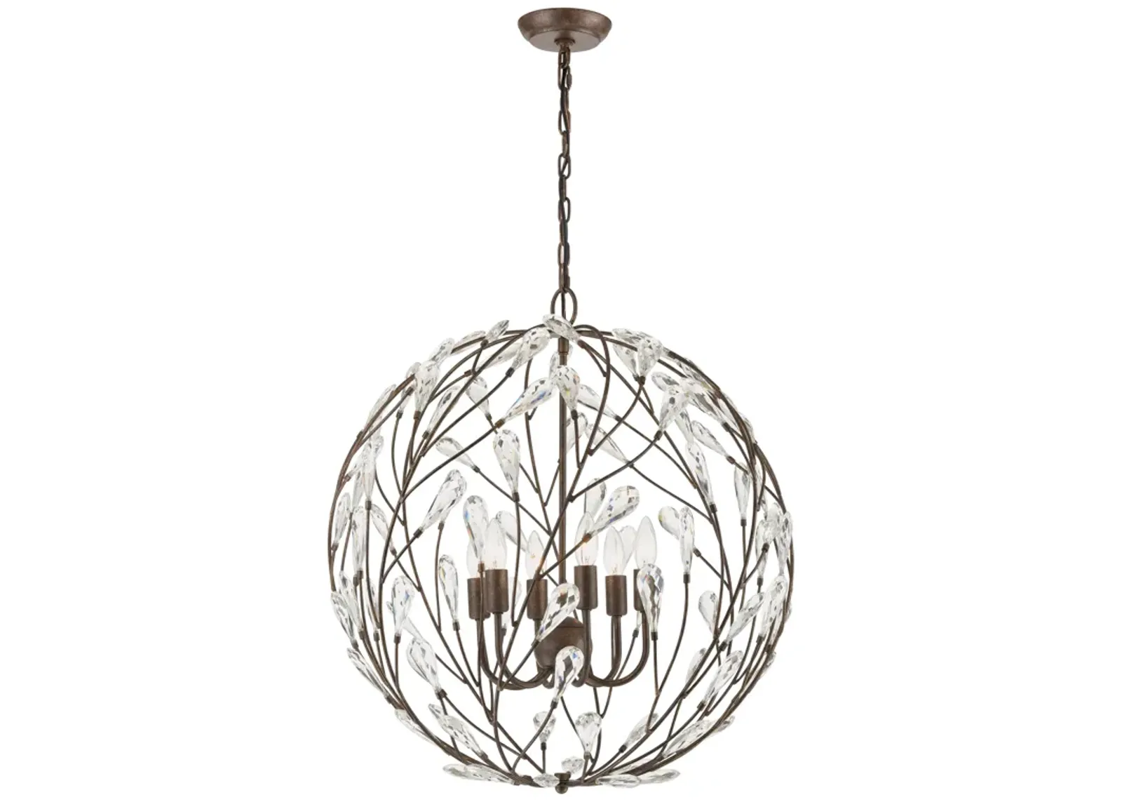 Crislett 25" Wide 6-Light Chandelier - Sunglow Bronze