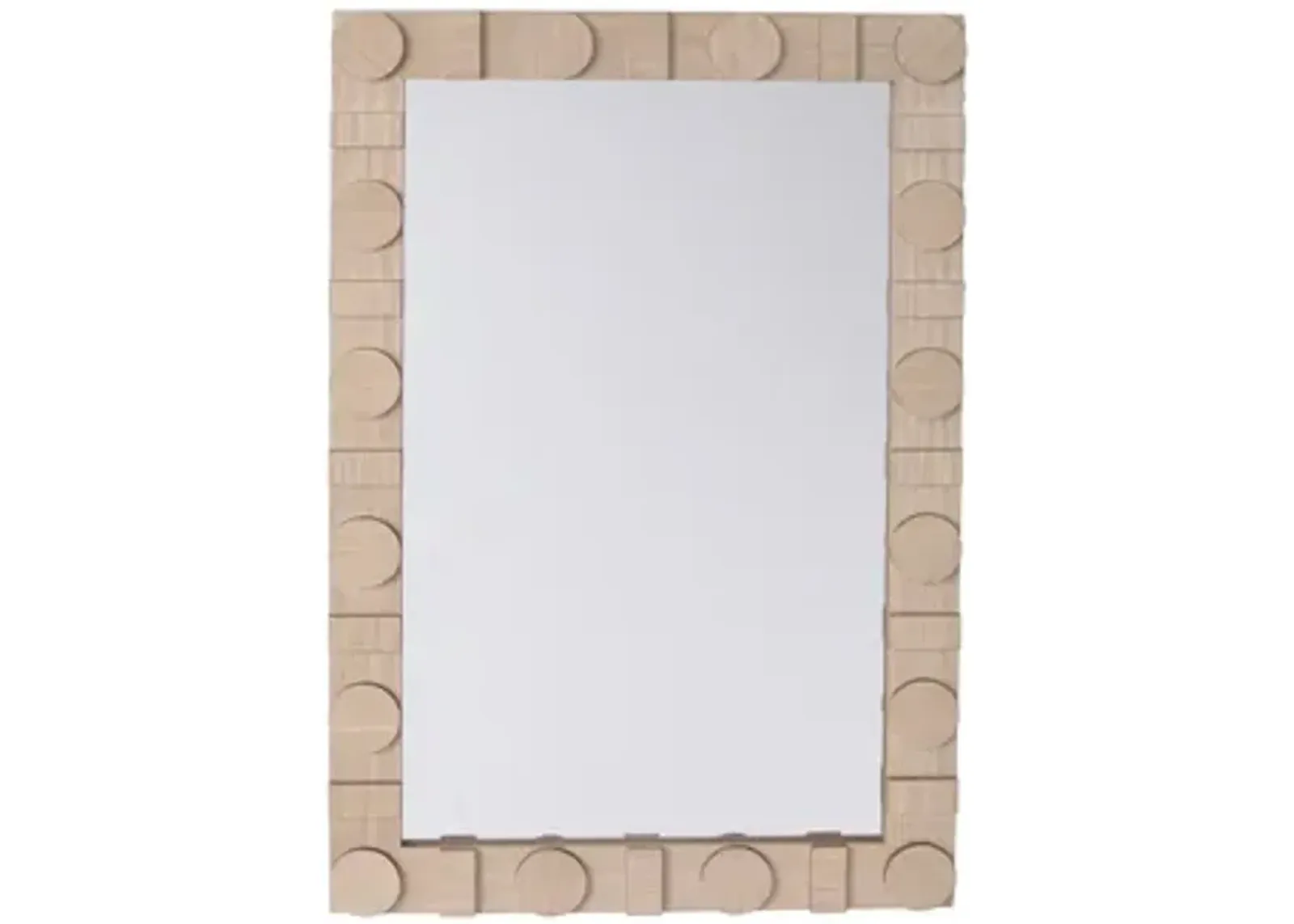 24x36 Rectangle Mirror W/ Circle Details, Natural