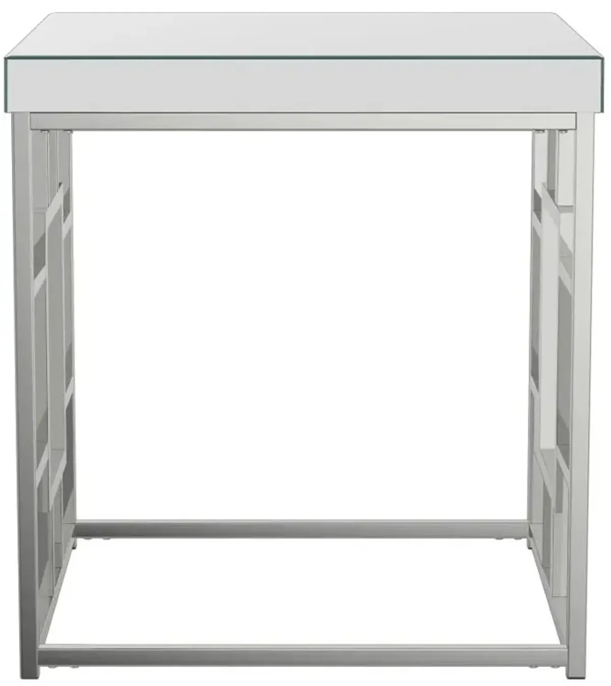 Dafina Geometric Frame Square End Table Chrome