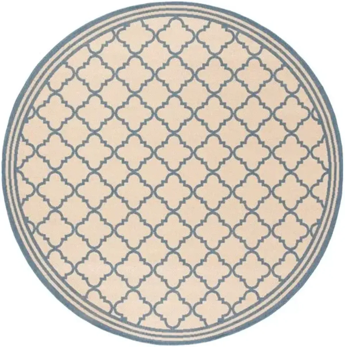 Safavieh BEACH HOUSE Collection BHS121N-6R Cream / Blue 6'-7" X 6'-7" Round