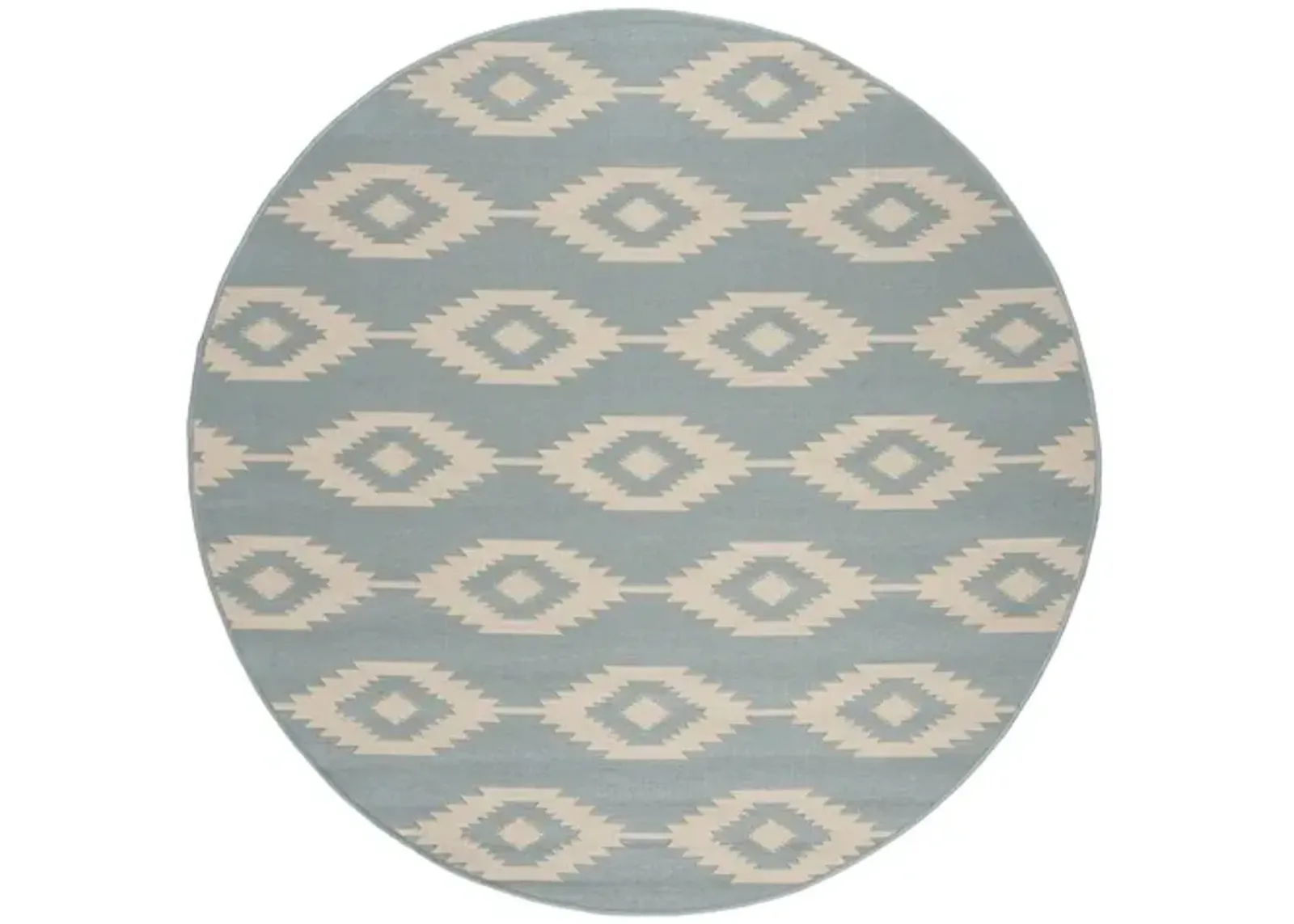 LINDEN 171 Collection LND171L-6R Cream / Aqua 6'-7" X 6'-7" Round