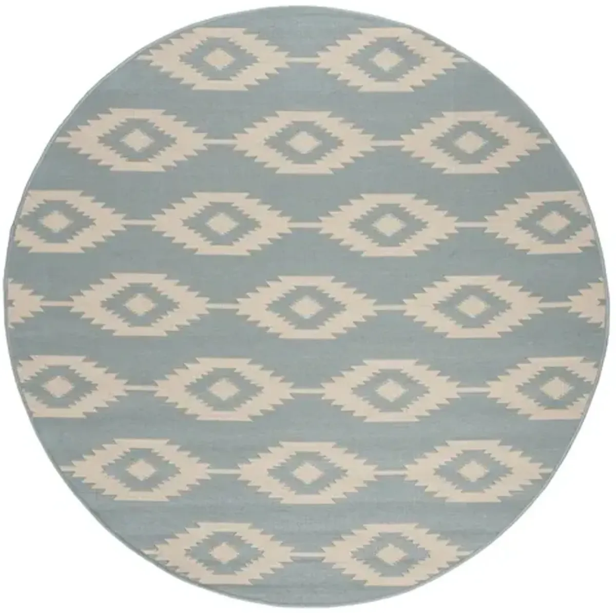 LINDEN 171 Collection LND171L-6R Cream / Aqua 6'-7" X 6'-7" Round