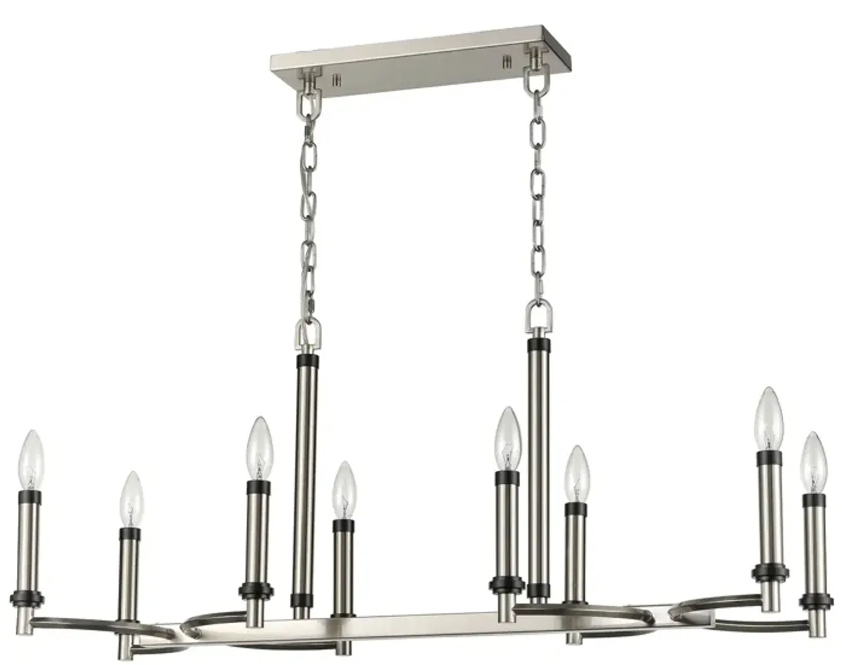 Sunsphere 36" Wide 8-Light Chandelier - Satin Nickel