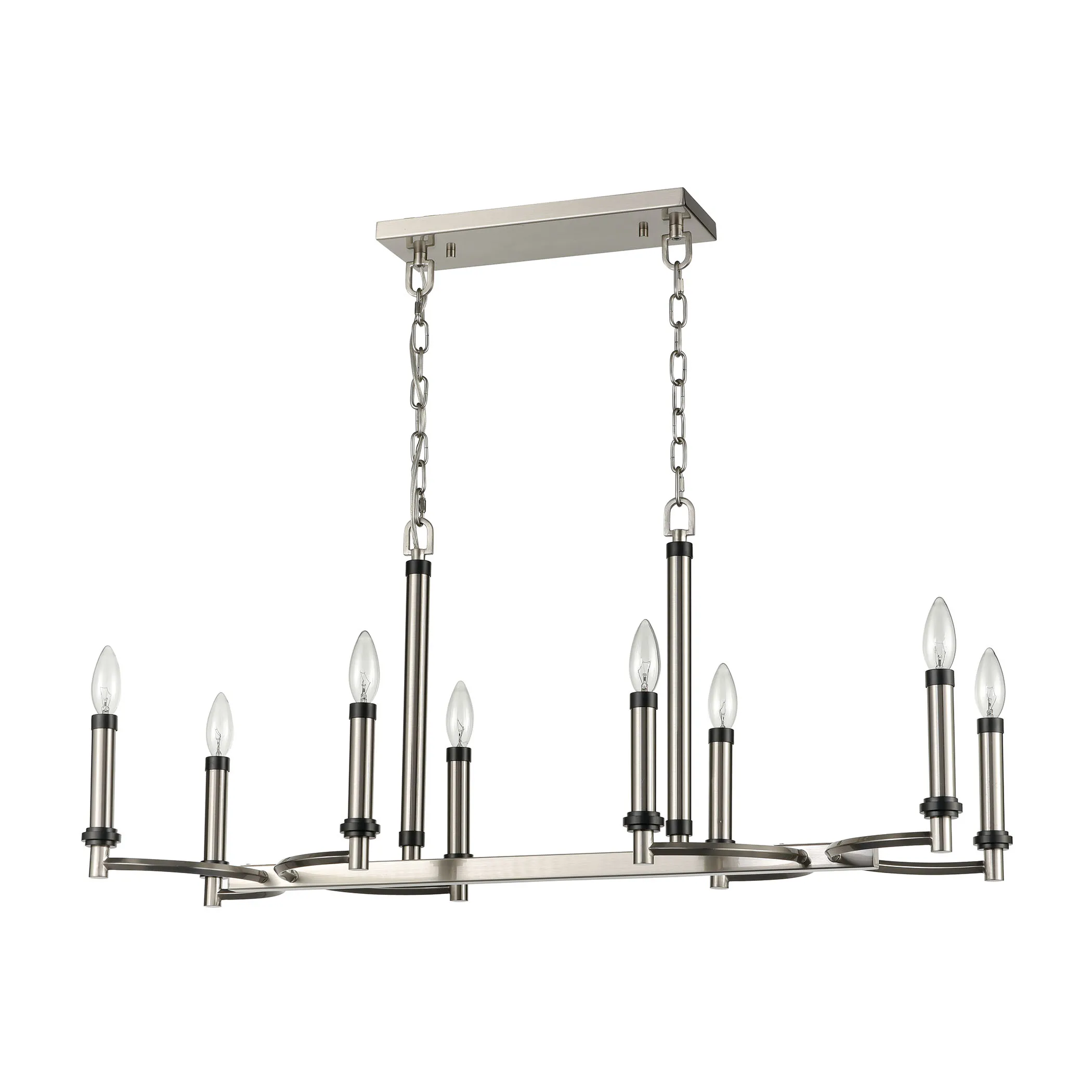 Sunsphere 36" Wide 8-Light Chandelier - Satin Nickel