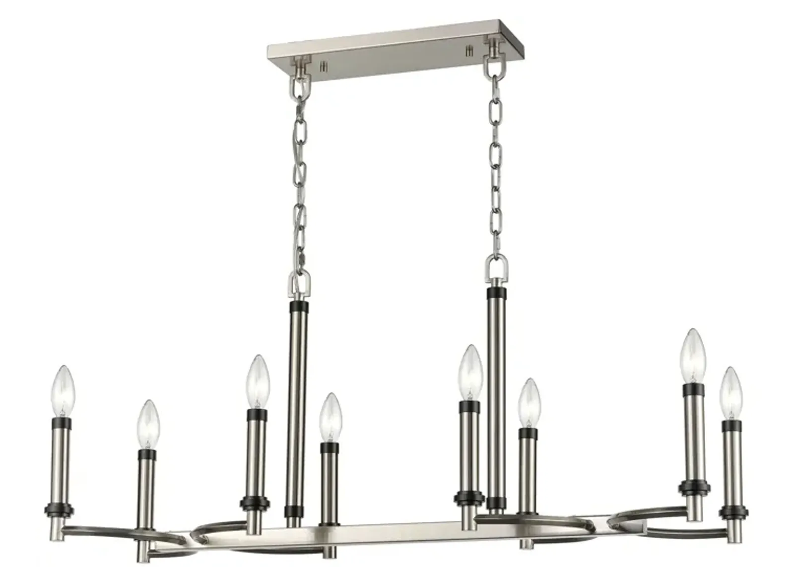 Sunsphere 36" Wide 8-Light Chandelier - Satin Nickel