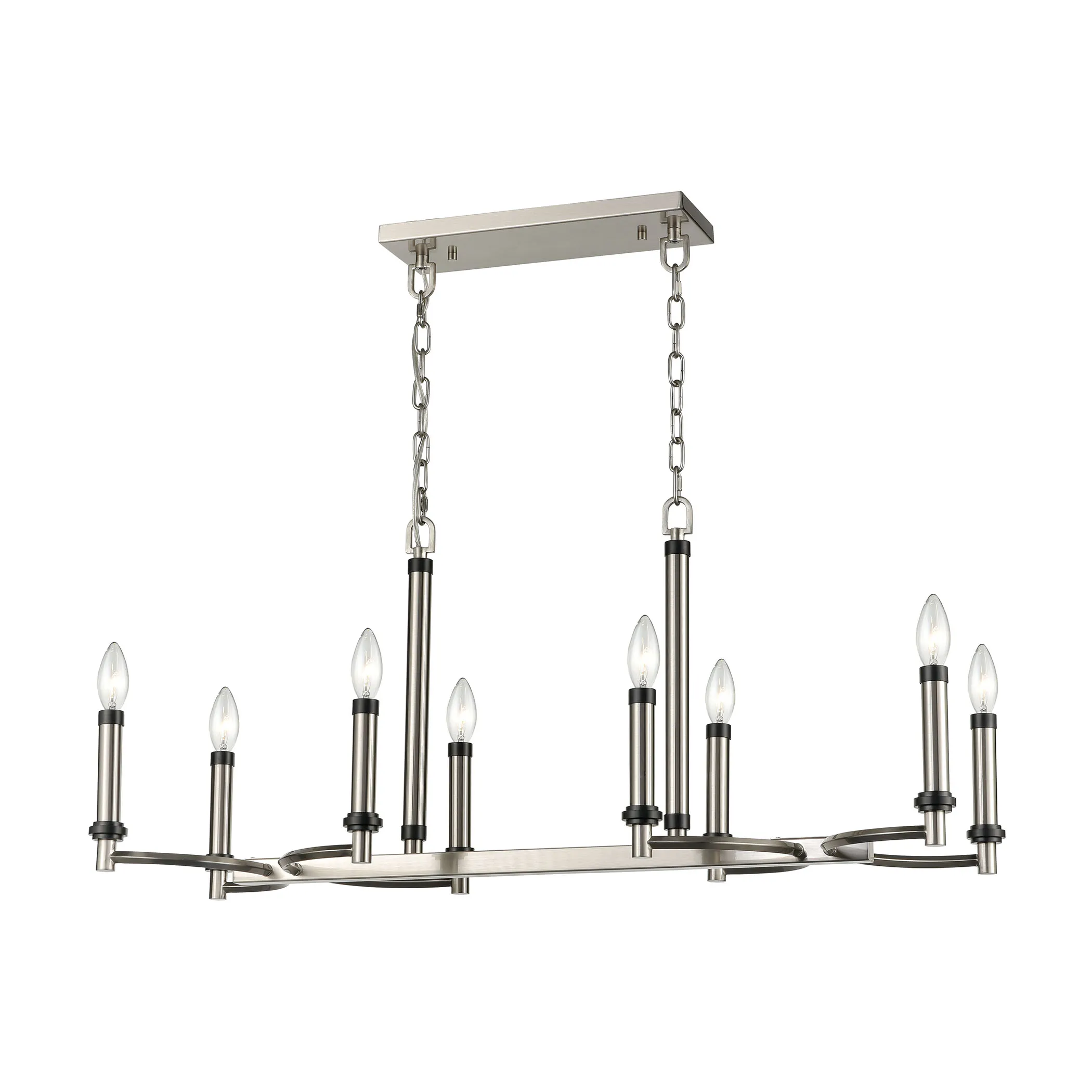 Sunsphere 36" Wide 8-Light Chandelier - Satin Nickel