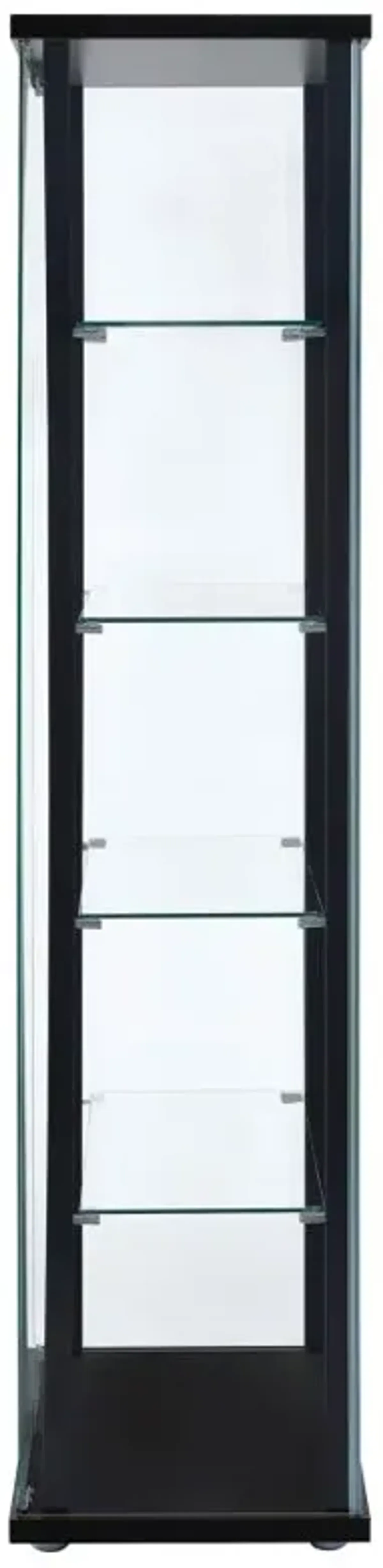 Delphinium 5-shelf Glass Curio Cabinet Black and Clear