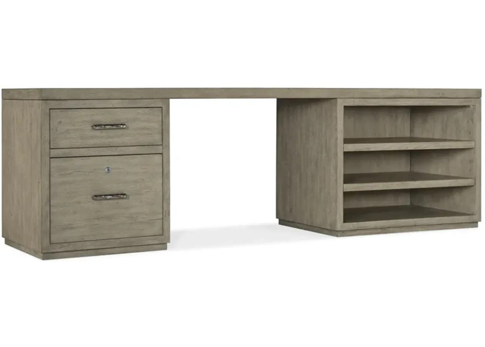 Linville Falls 96" Desk with One File and Open Desk Cabinet