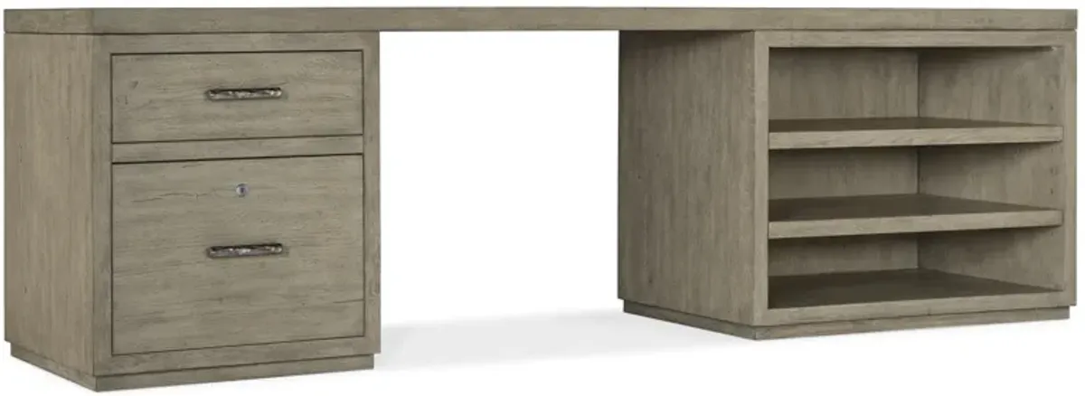 Linville Falls 96" Desk with One File and Open Desk Cabinet