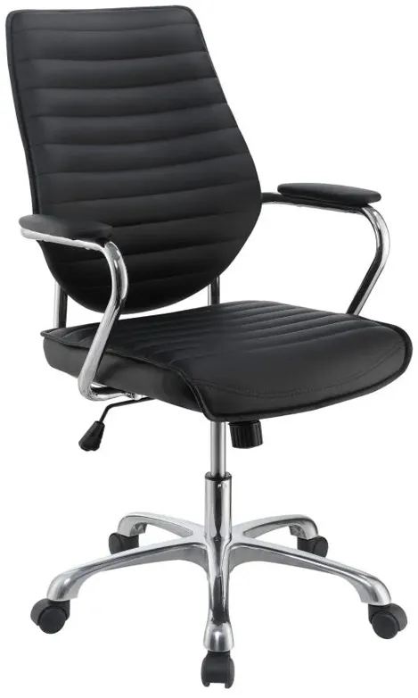 Chase High Back Office Chair Black and Chrome