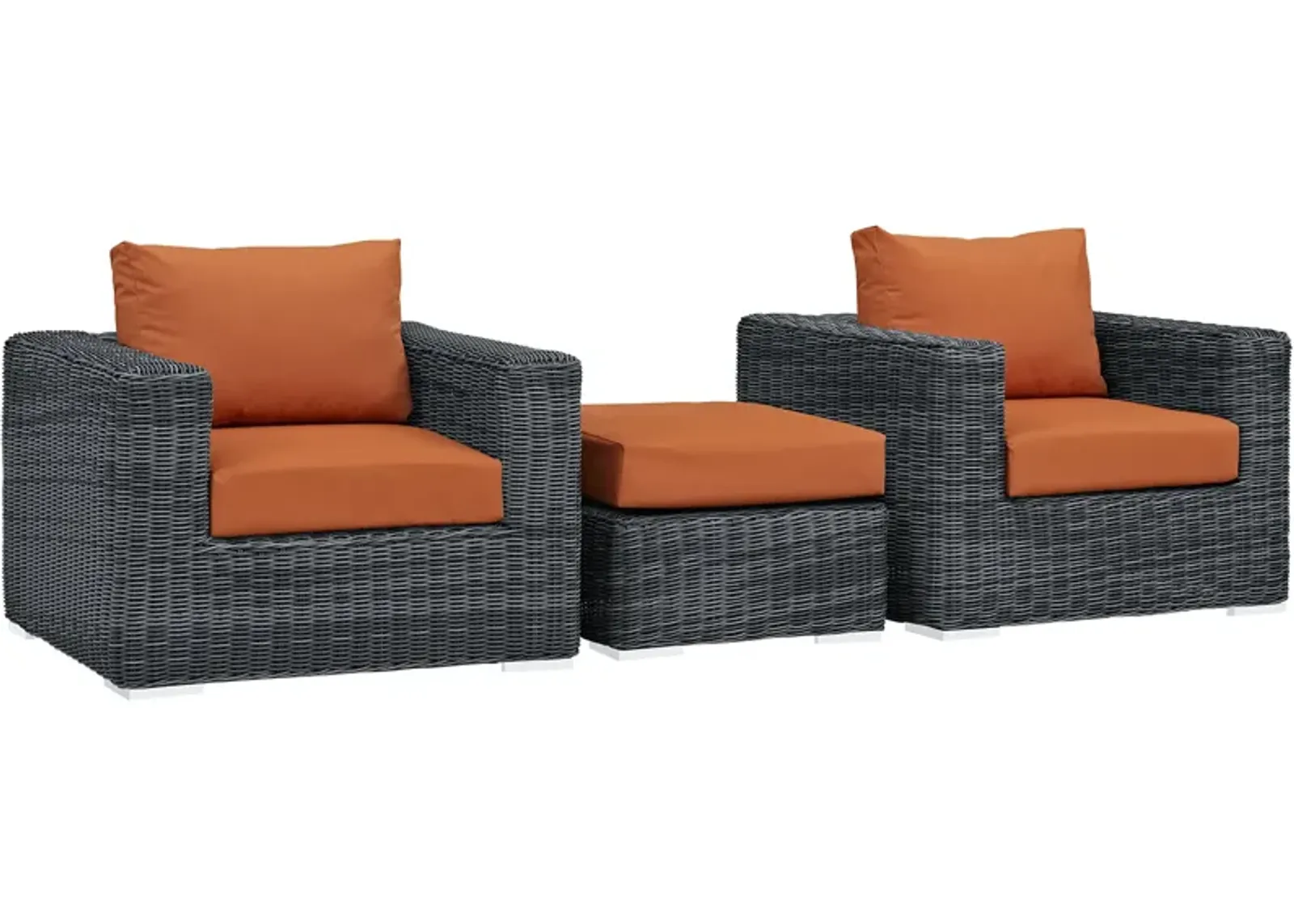 Summon 3 Piece Outdoor Patio Sunbrella® Sectional Set