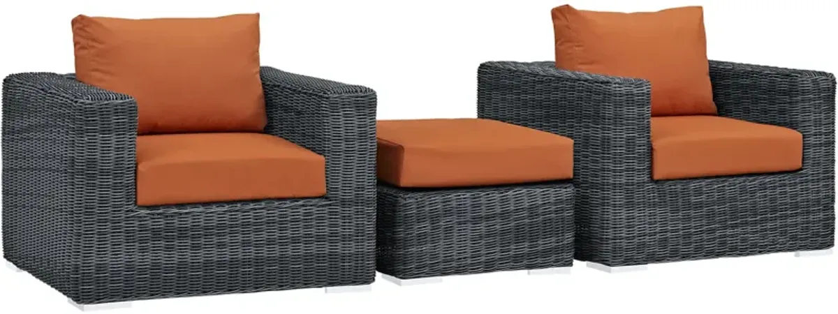 Summon 3 Piece Outdoor Patio Sunbrella® Sectional Set