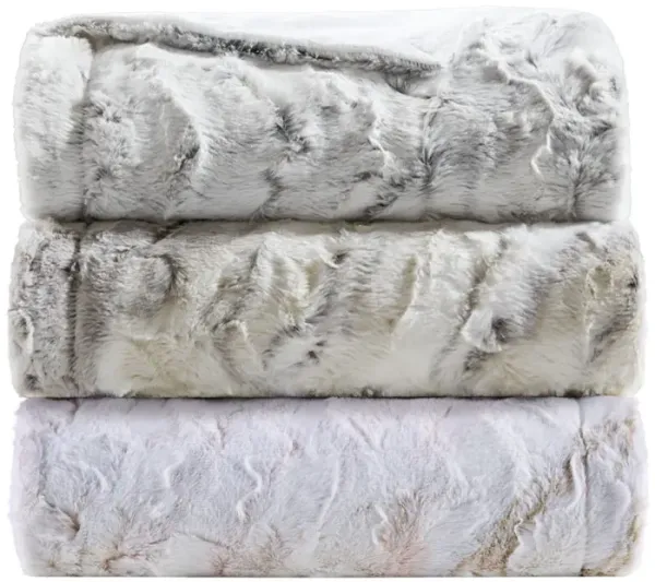 Madison Park Sachi Blush Oversized Faux Fur Throw