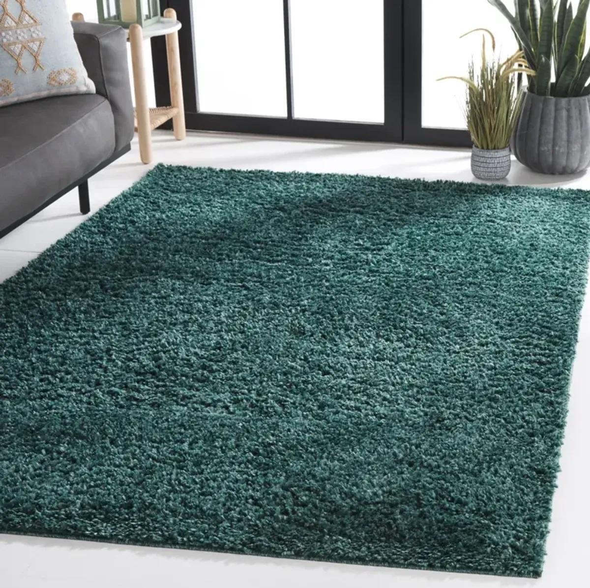 AUGUST SHAG 900 GREEN 9' x 12' Large Rectangle Rug