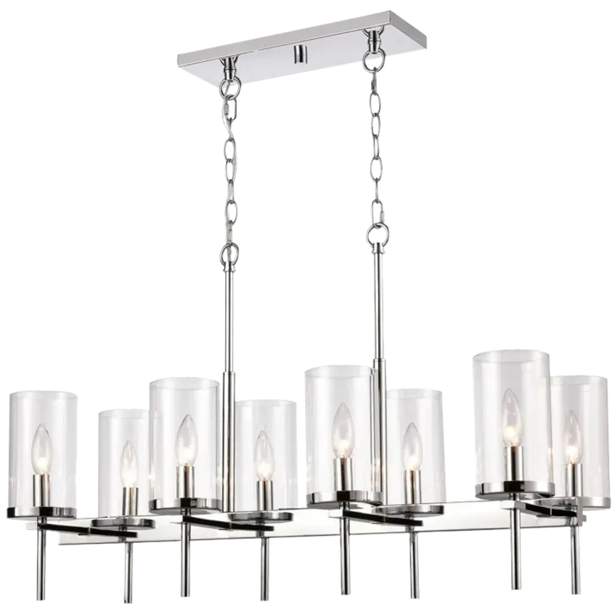 Oakland 32.5" Wide 8-Light Linear Chandelier - Chrome