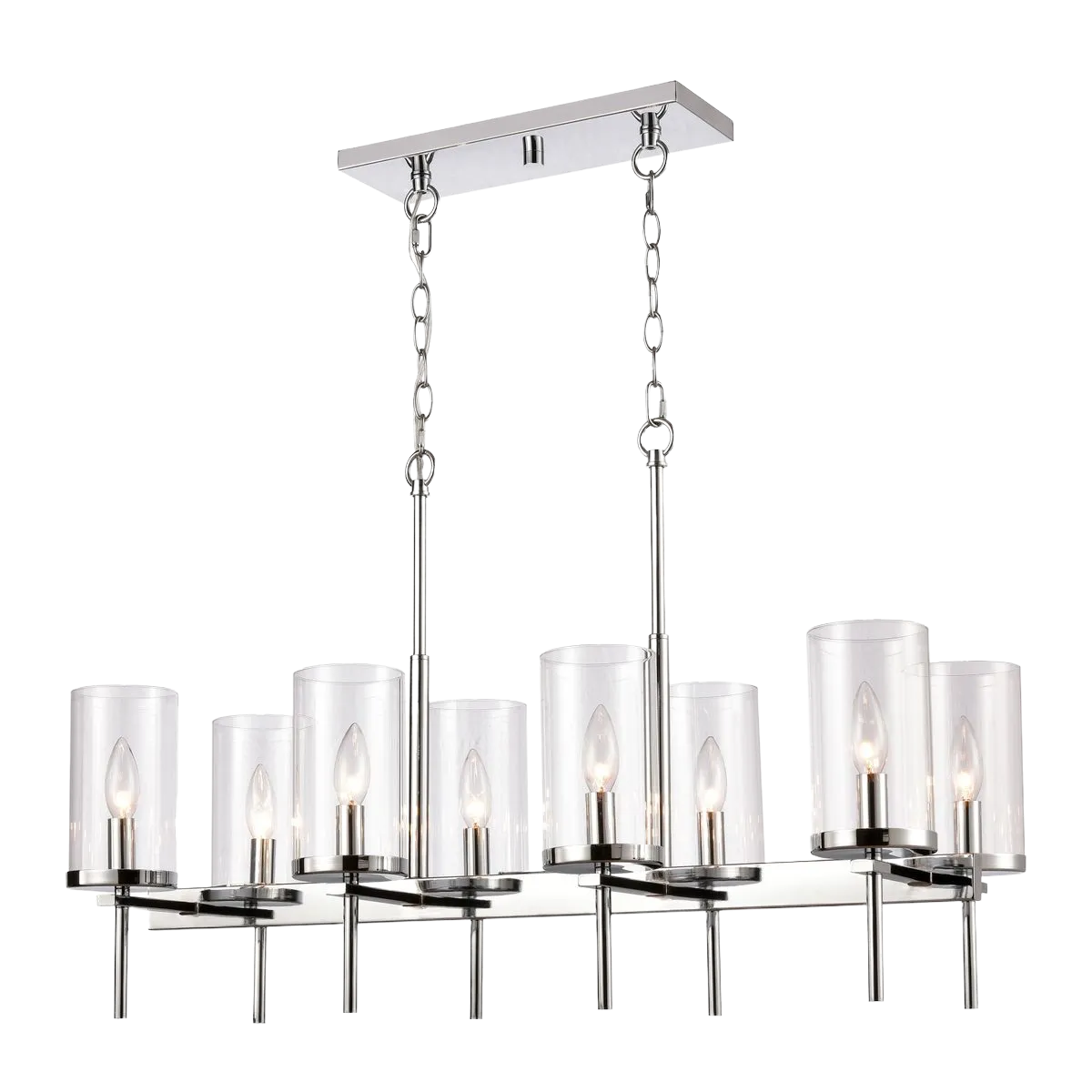 Oakland 32.5" Wide 8-Light Linear Chandelier - Chrome