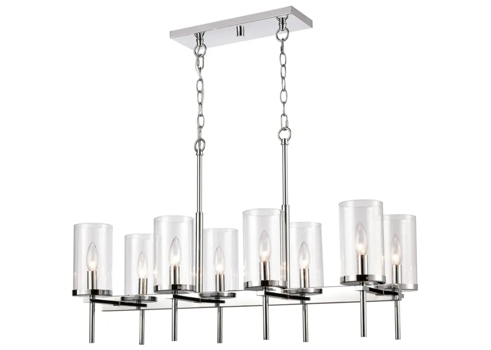 Oakland 32.5" Wide 8-Light Linear Chandelier - Chrome