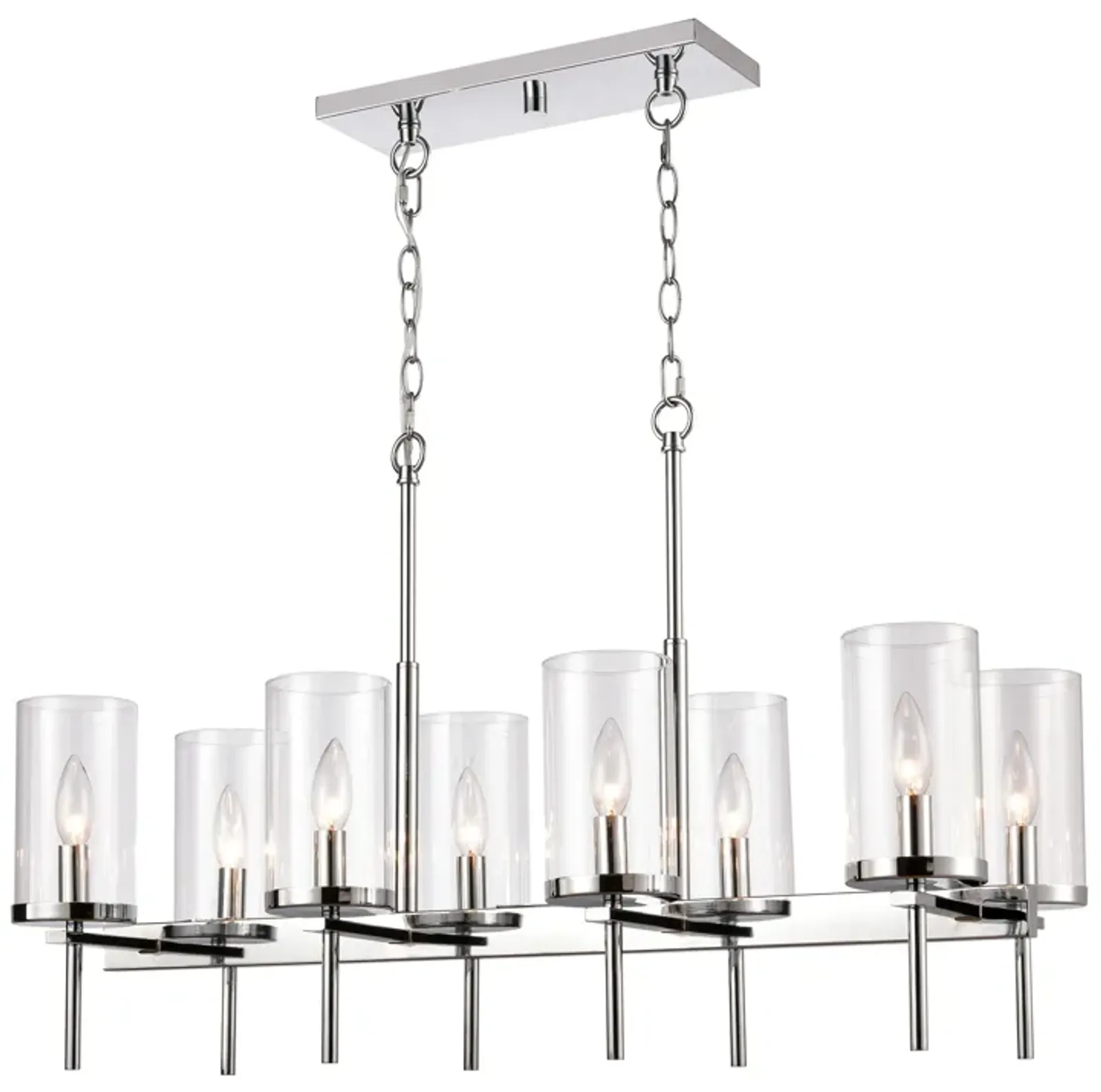 Oakland 32.5" Wide 8-Light Linear Chandelier - Chrome