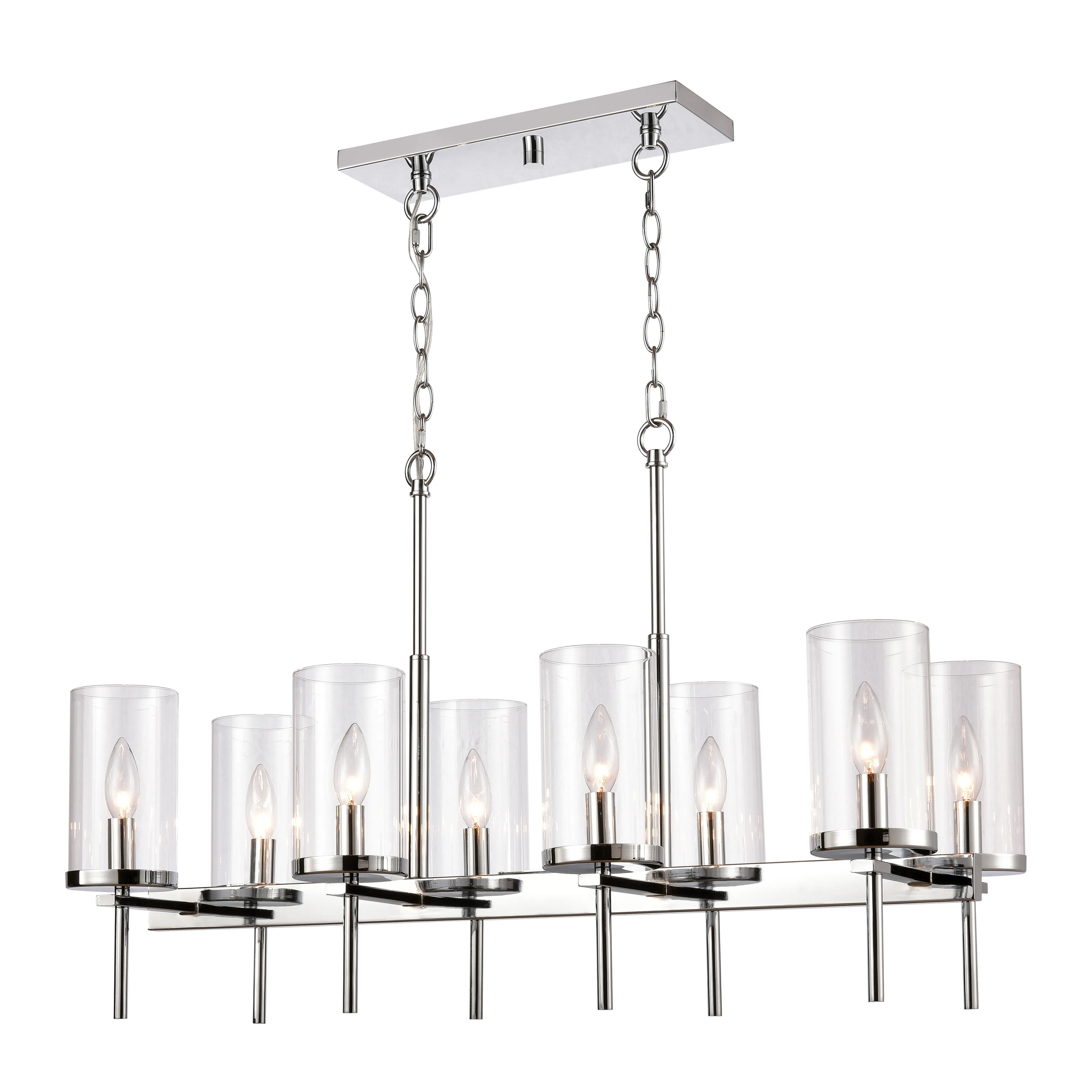 Oakland 32.5" Wide 8-Light Linear Chandelier - Chrome