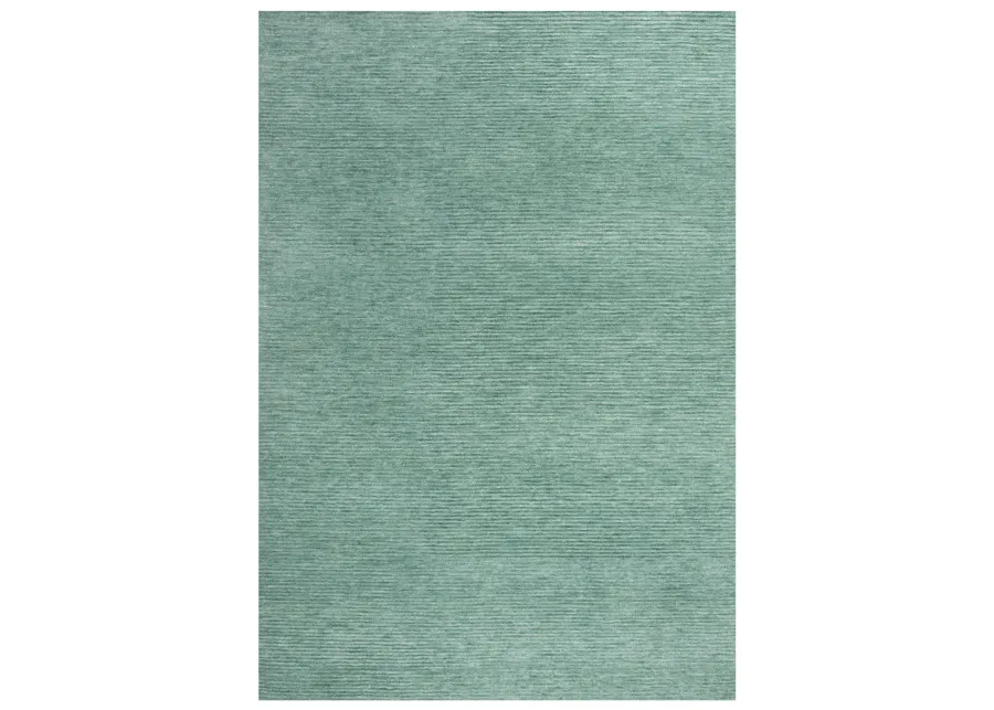 Mason Park Aqua / Blue Solid/Tone on Tone Recycled Polyester 8'6" x 11'6" Rectangle Rug