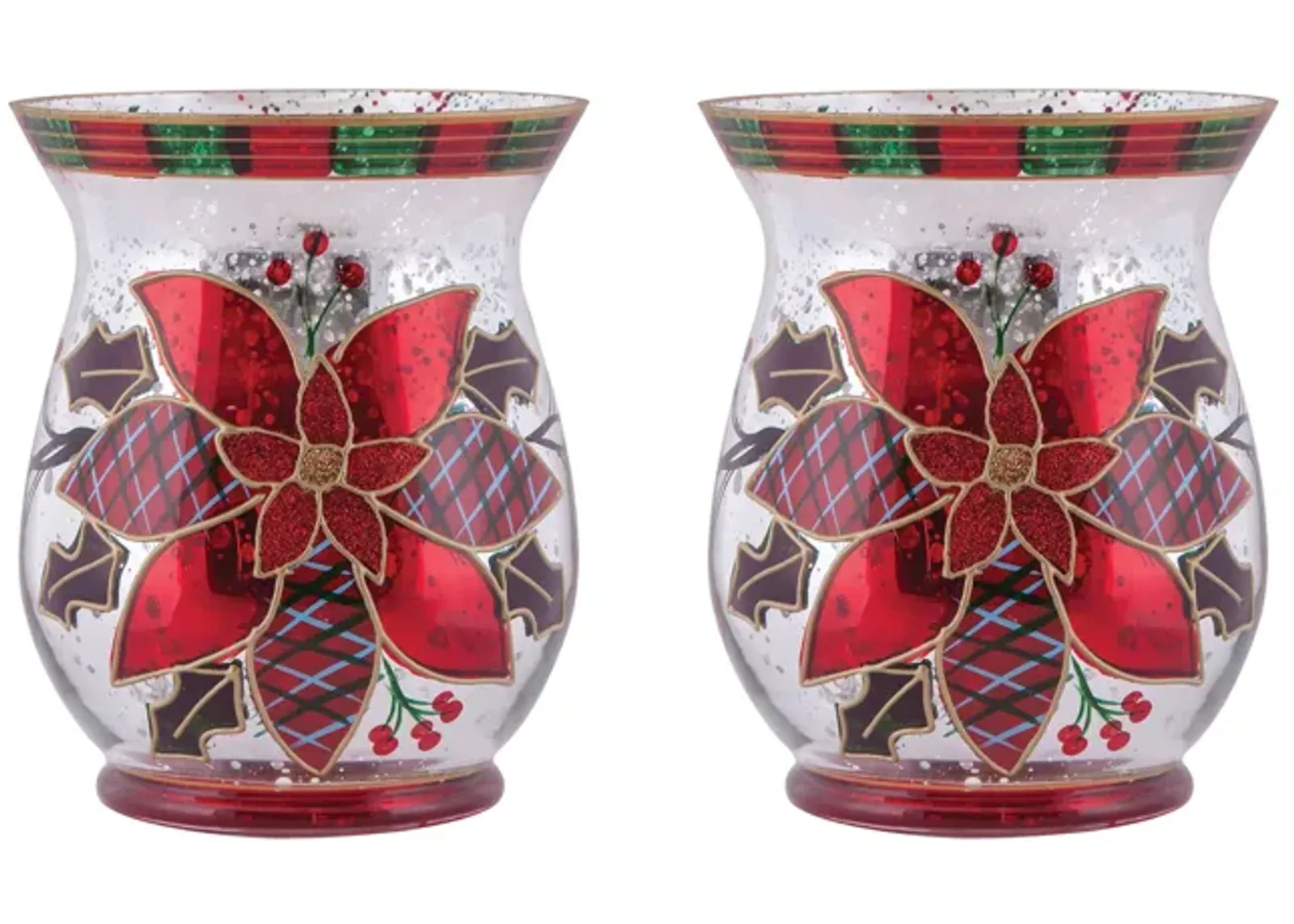 Poinsettia Pillar (Set of 2)