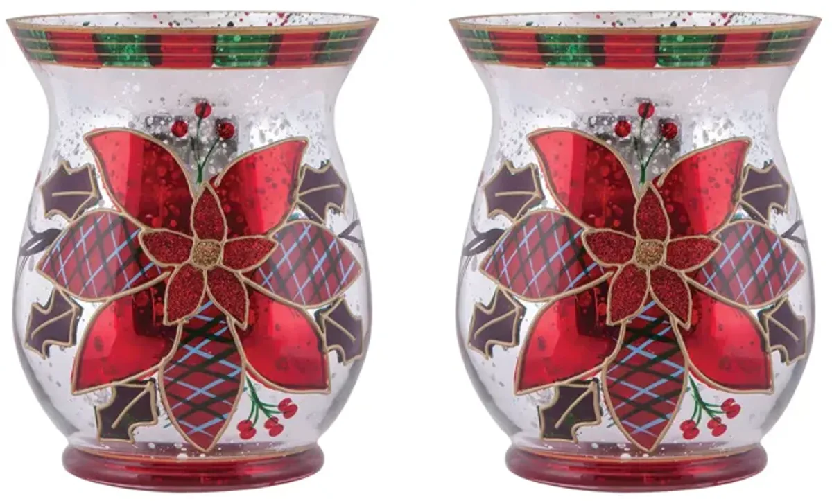 Poinsettia Pillar (Set of 2)