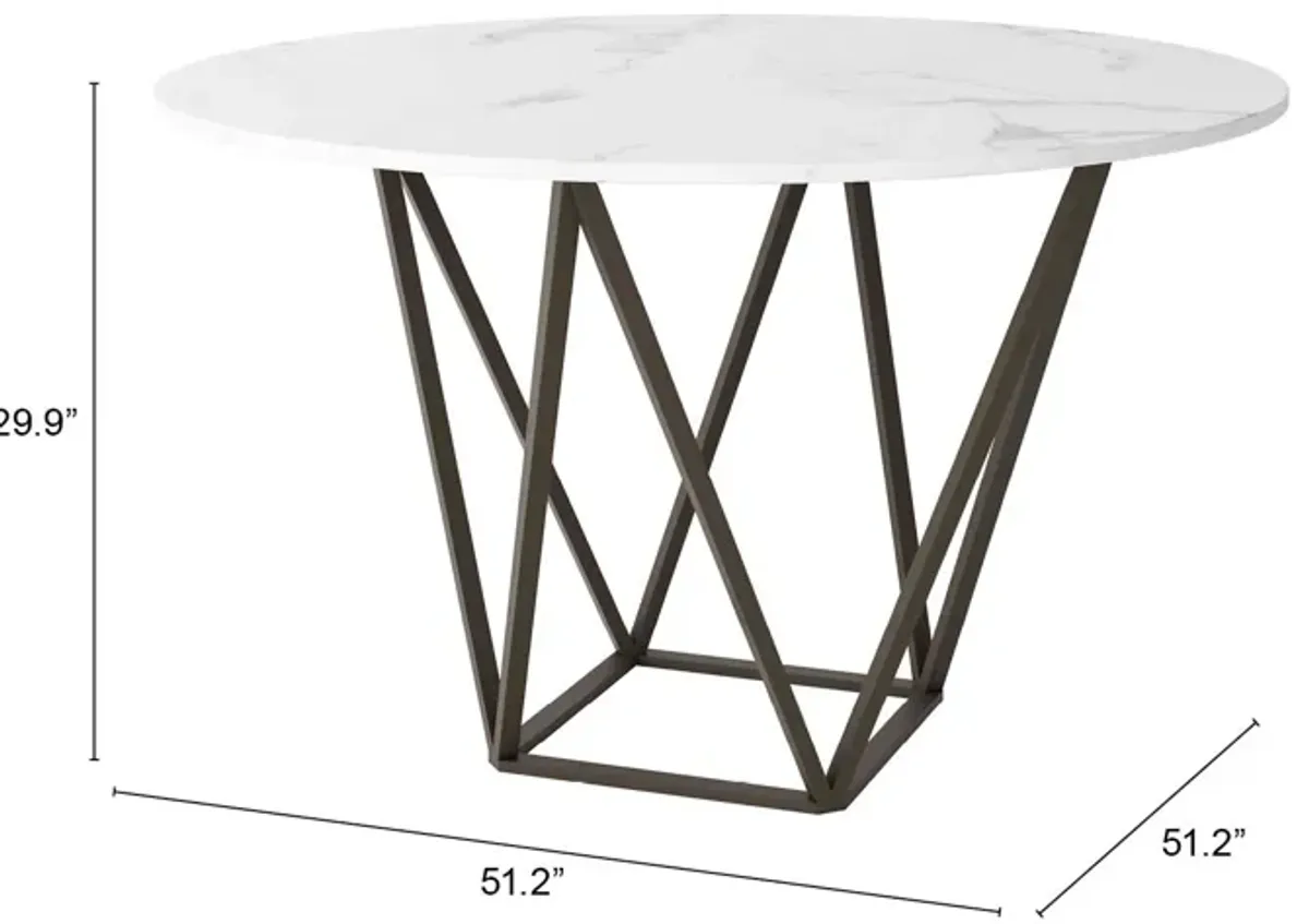 Tintern Dining Table White & Antique Bronze