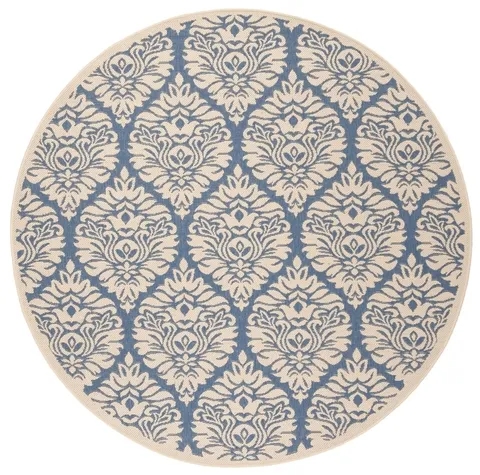 LINDEN 135 Collection LND135M-6R Blue / Creme 6'-7" X 6'-7" Round