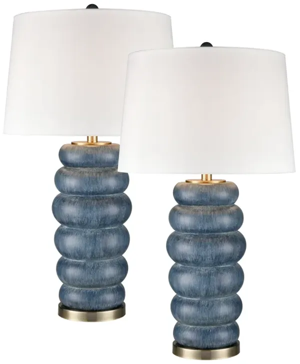 Barden 30'' High 1-Light Table Lamp - Set of 2 Blue