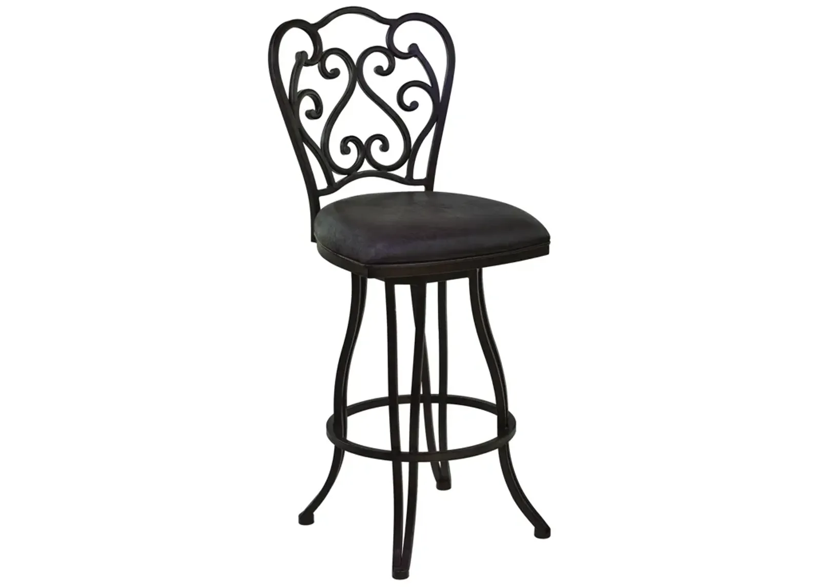 Celeste 26" Counter Height Metal Swivel Barstool in Bandero Espresso Fabric and Auburn Bay Finish