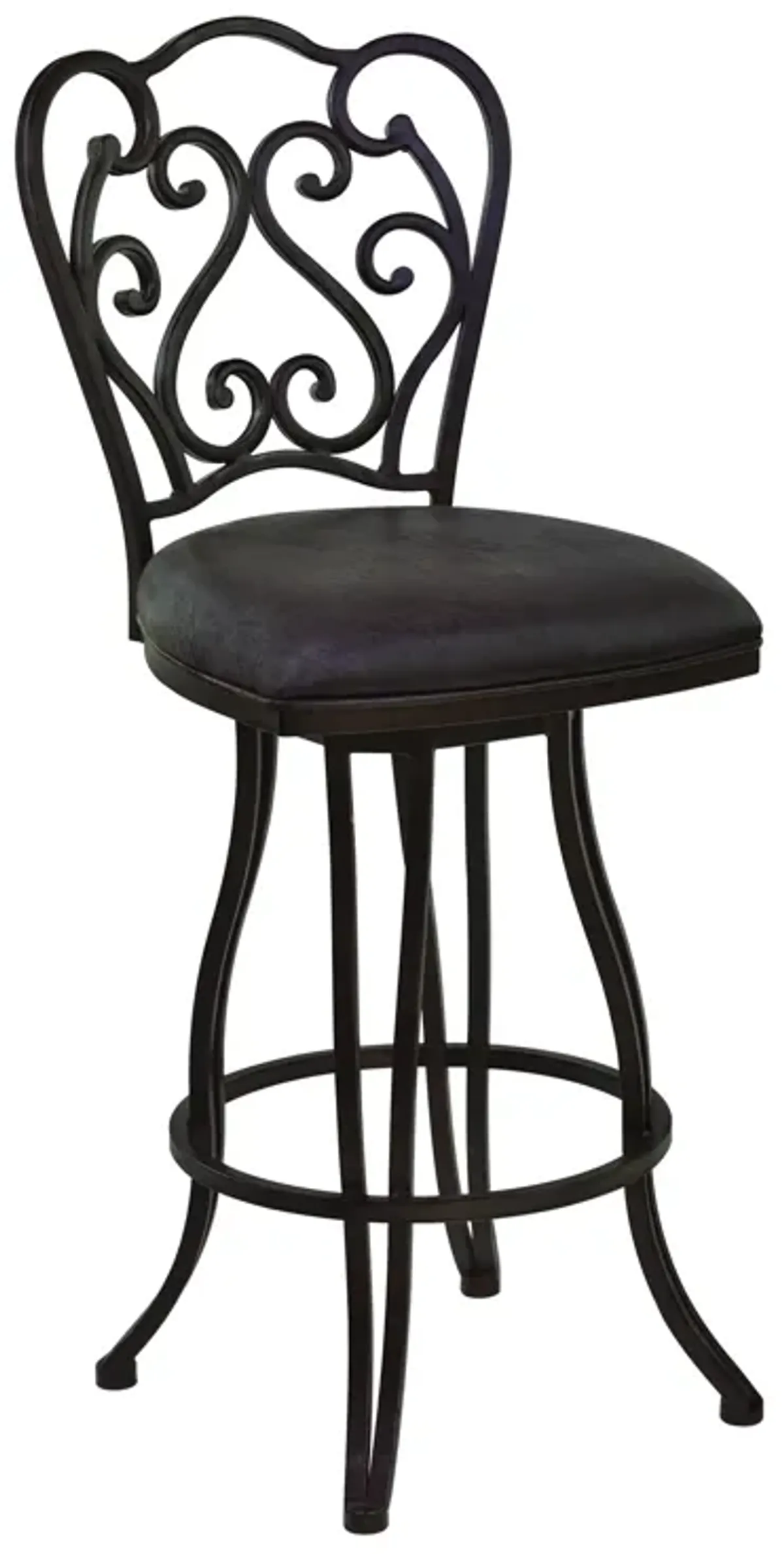 Celeste 26" Counter Height Metal Swivel Barstool in Bandero Espresso Fabric and Auburn Bay Finish