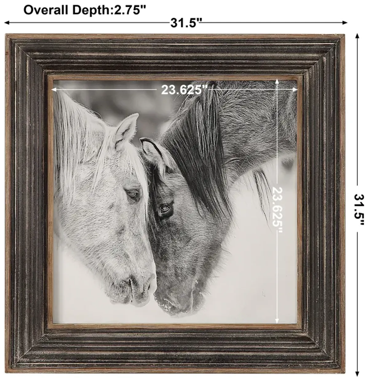 Custom Black And White Horses Print