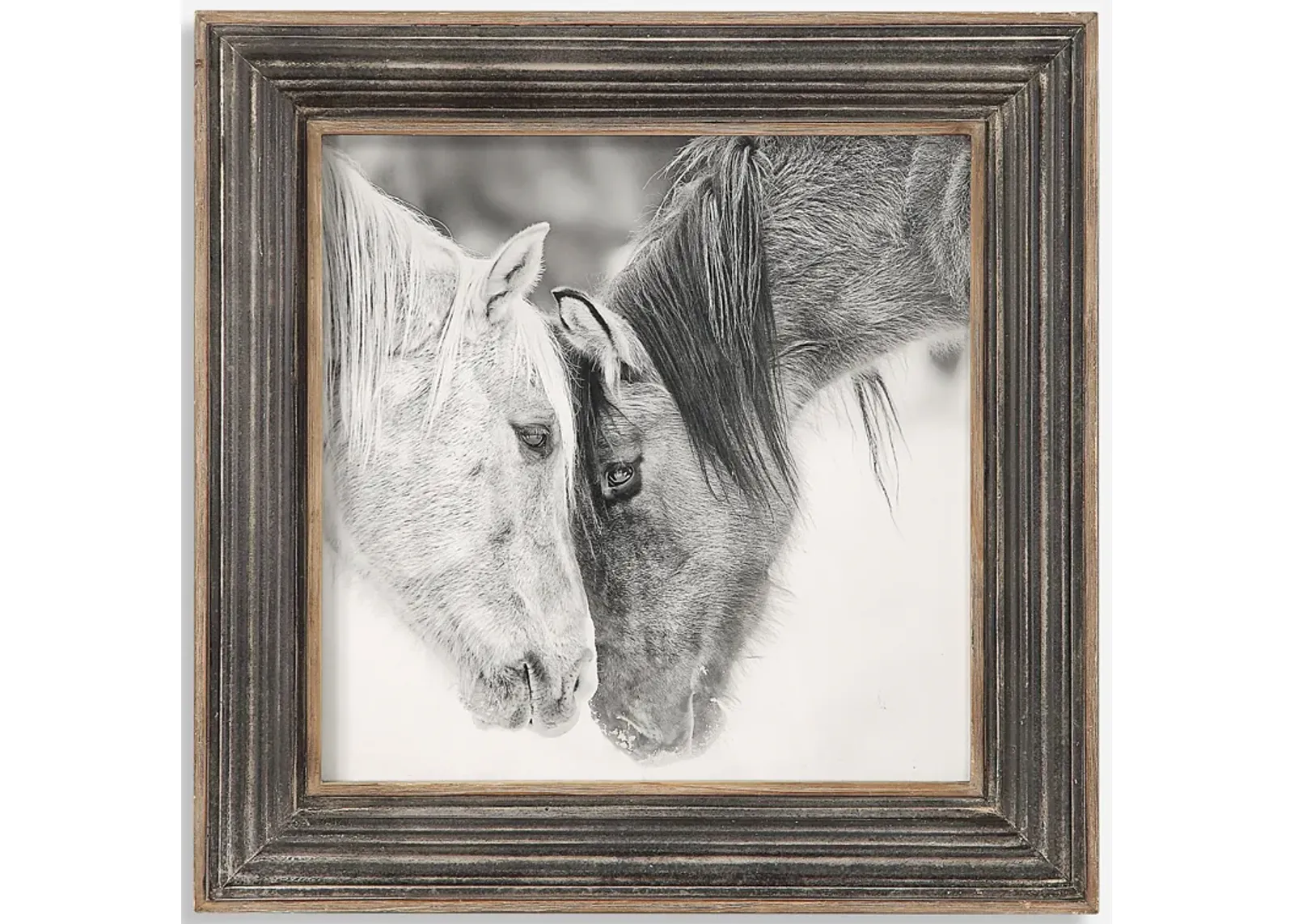 Custom Black And White Horses Print