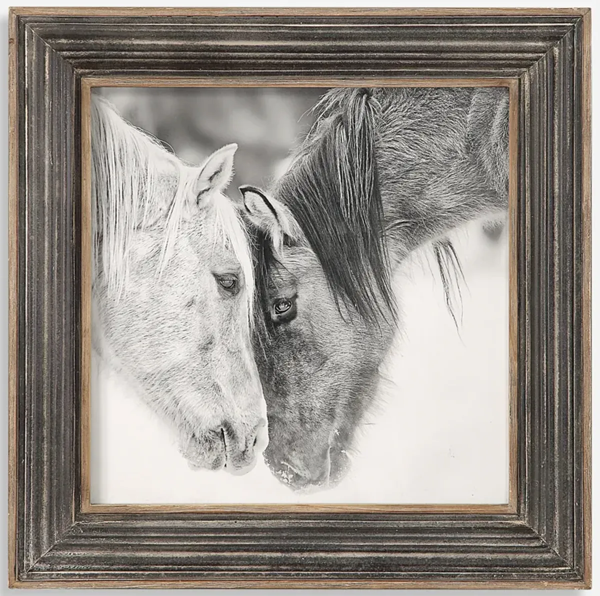 Custom Black And White Horses Print