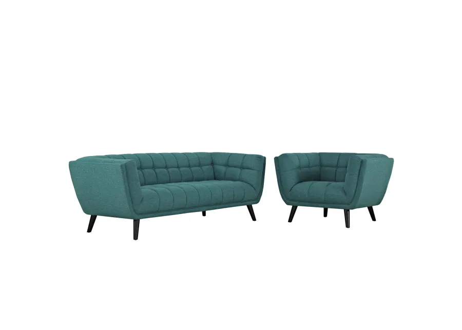 Bestow 2 Piece Upholstered Fabric Sofa and Armchair Set