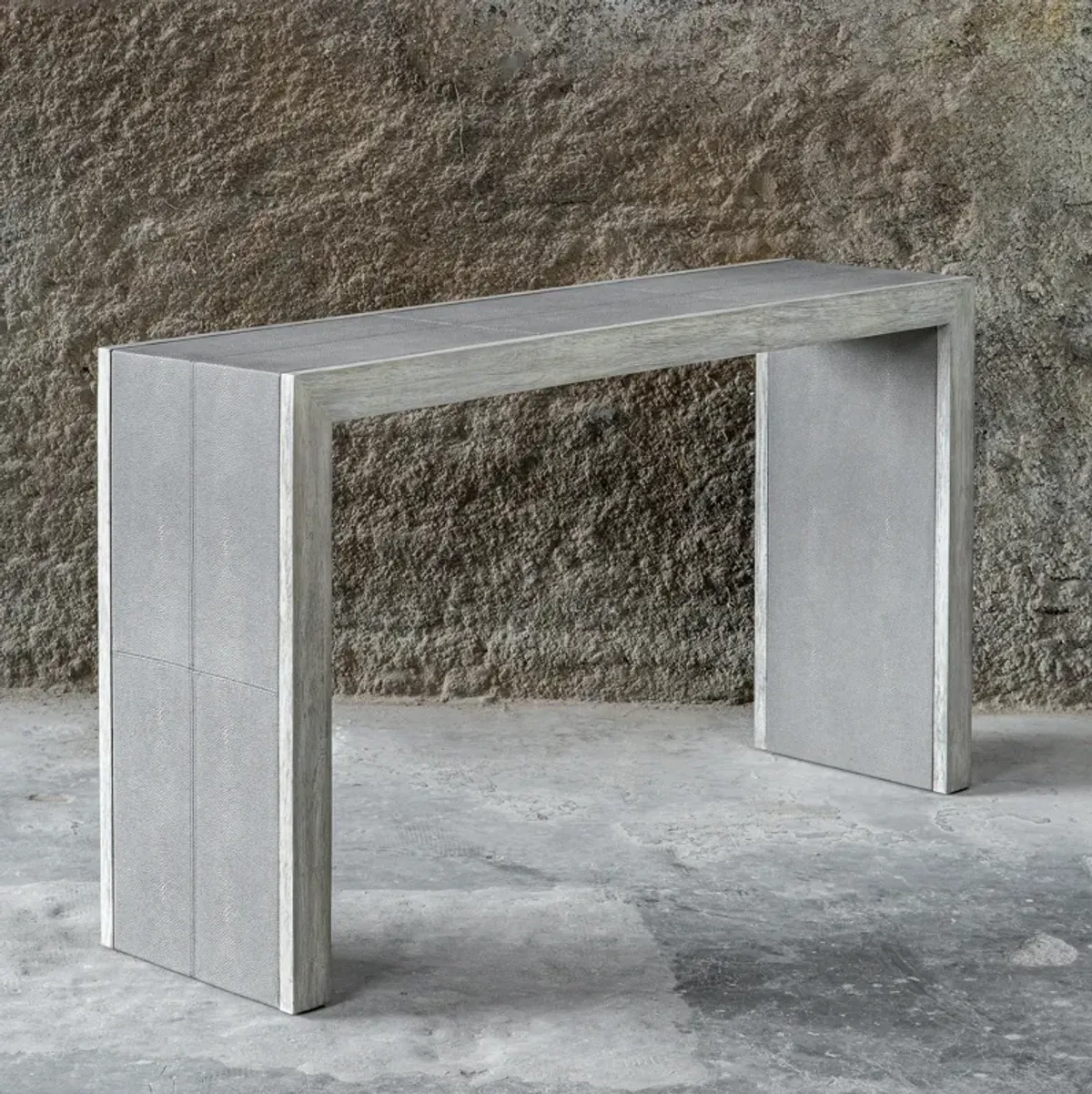 Aerina Aged Gray Console Table