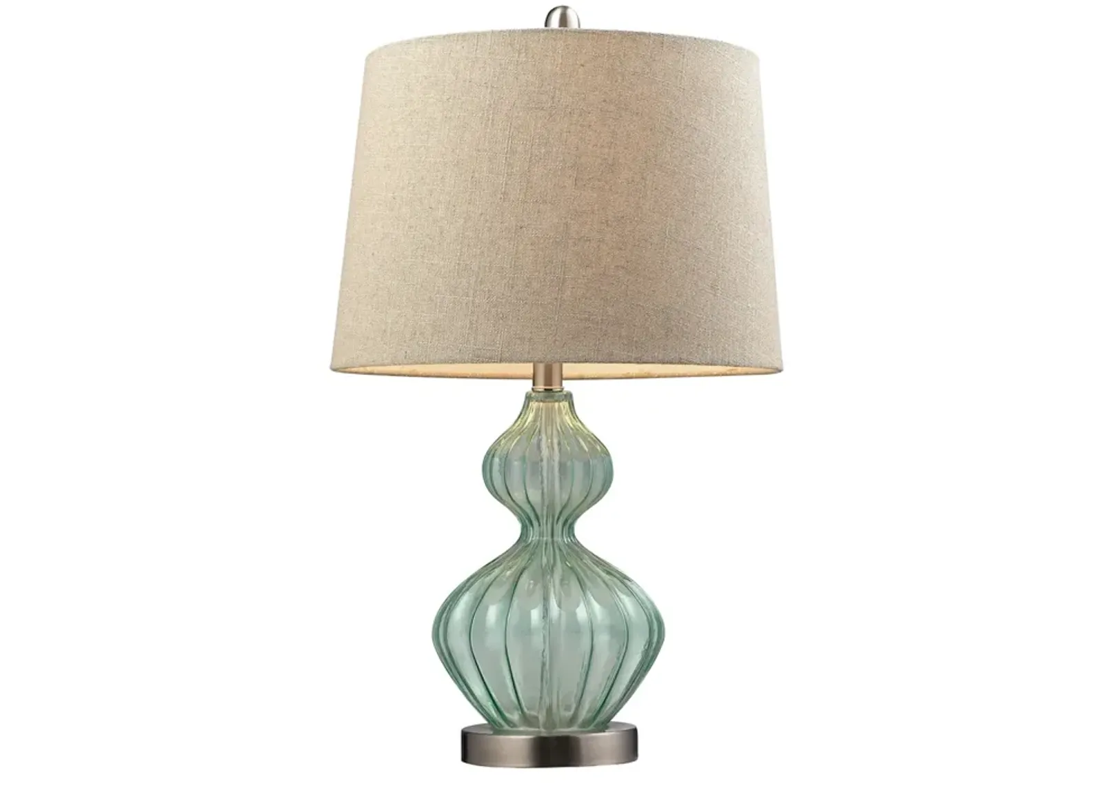 Smoked Glass 25" High 1-Light Table Lamp - Light Green