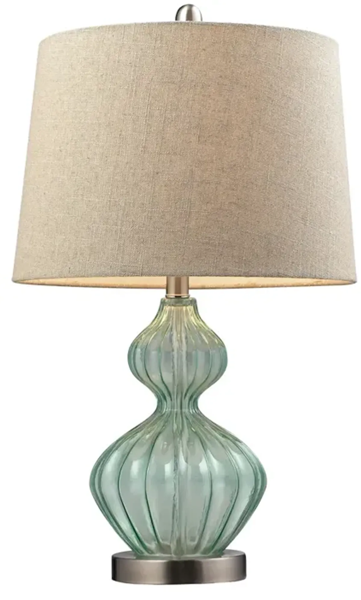 Smoked Glass 25" High 1-Light Table Lamp - Light Green