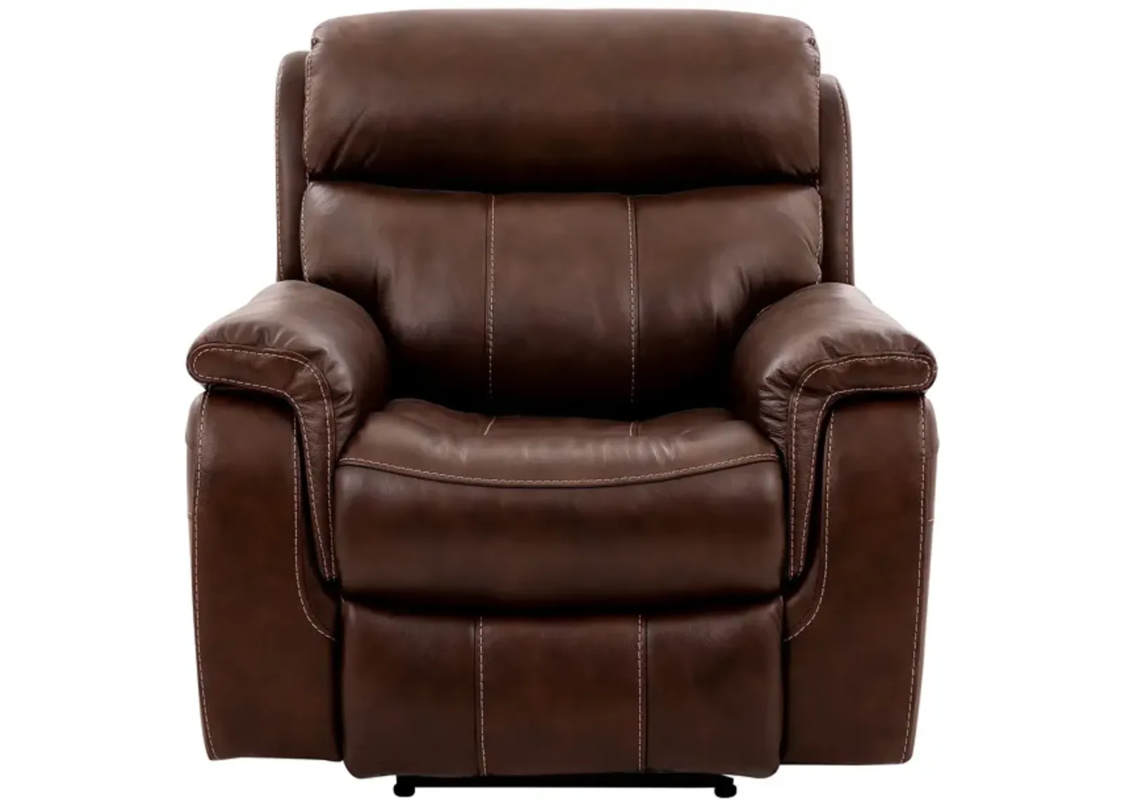 Montague Dual Power Headrest and Lumbar Support Recliner Chair in Genuine Brown Leather